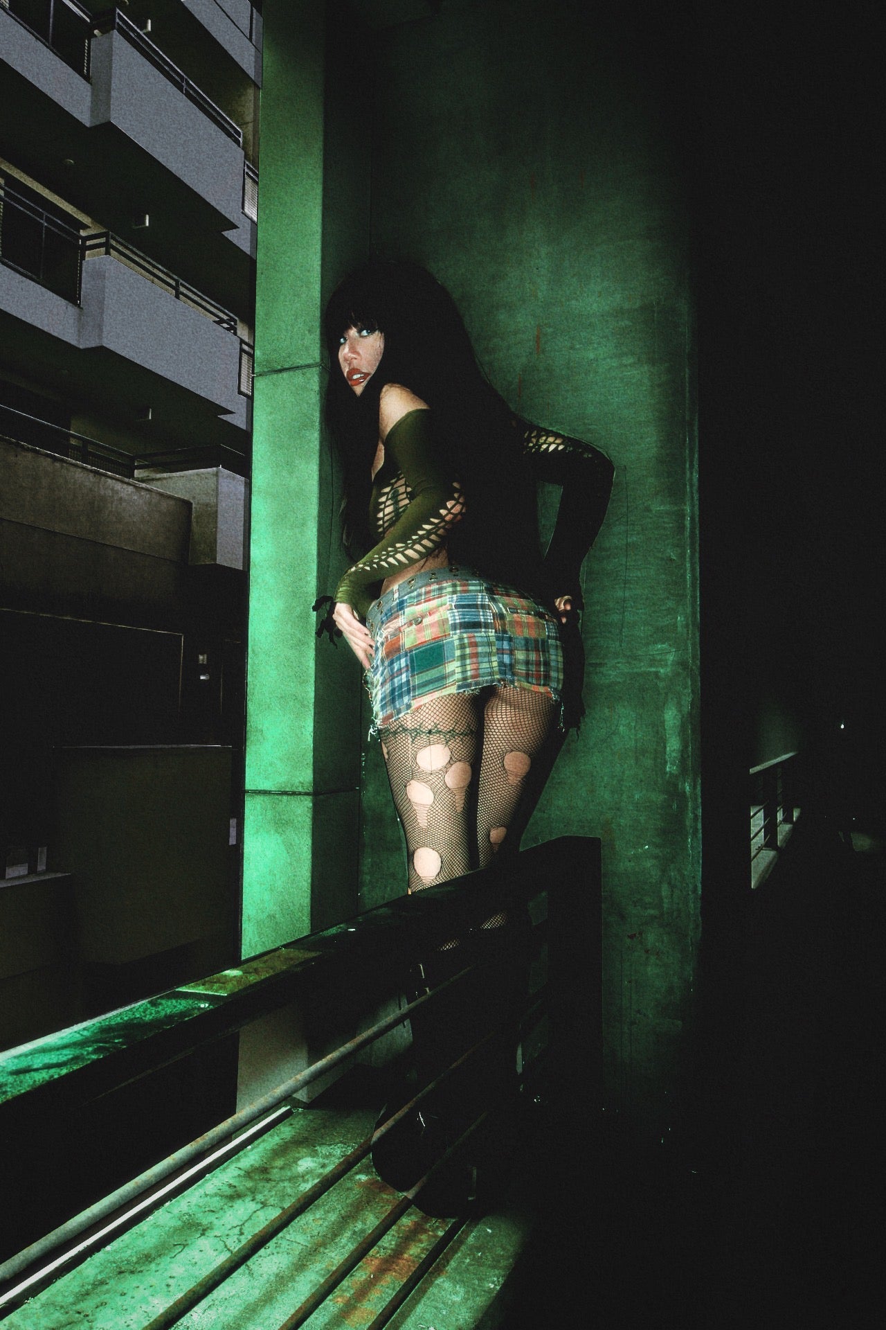 TRASHED plaid mini skirt