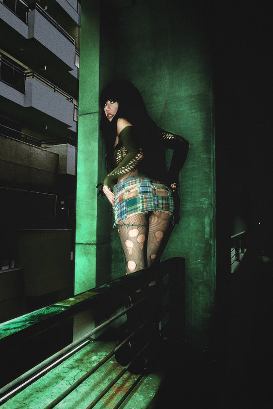 TRASHED plaid mini skirt